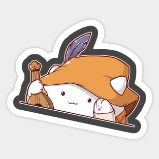 Cat Tabletop RPG Bard Sticker